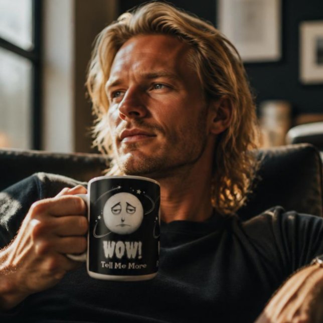 Funny "Wow Moon Face Coffee Tasse (Von Creator hochgeladen)