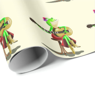 Funny Wrapping Paper mit Frosch Playing Guitar Geschenkpapier