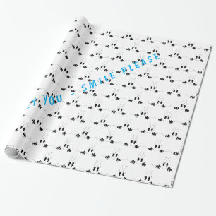 Funny Wrapping Paper mit Neugier Augen - Lächeln Geschenkpapier