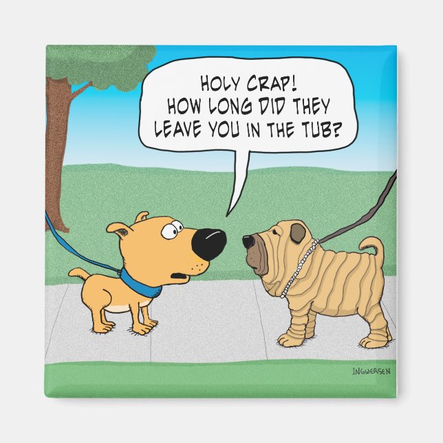 Funny Wrinkly Shar-Pei Dog Kühlschrankmagnet (Vorne)