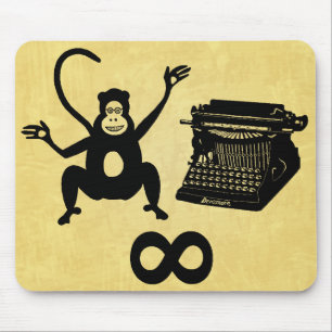 Funny Writer Monkey Schreibmaschine Infinity Mousepad