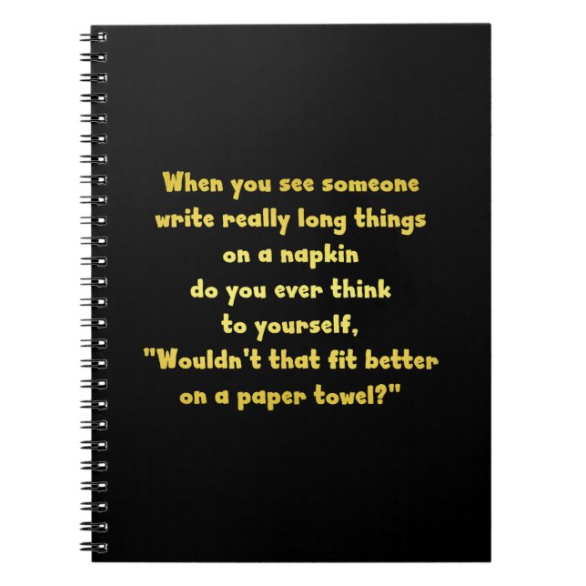 Funny Writing on a Napkin Joke Notizblock (Vorderseite)