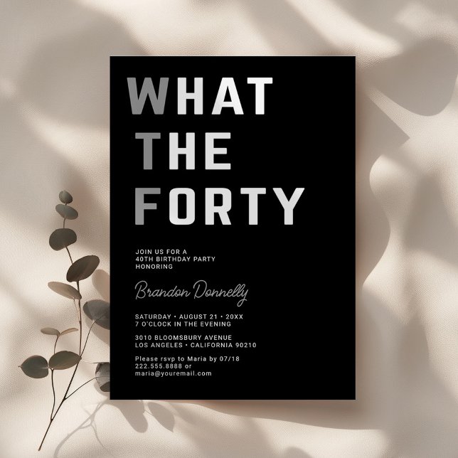 Funny WTF Adult 40. Geburtstag Party Einladung (Von Creator hochgeladen)
