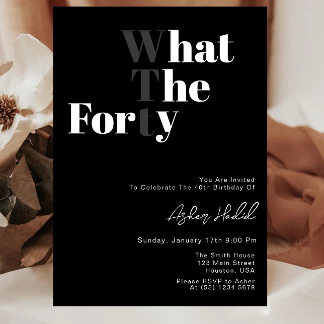Funny WTF Erwachsene 40. Geburtstag Einladung (Von Creator hochgeladen)