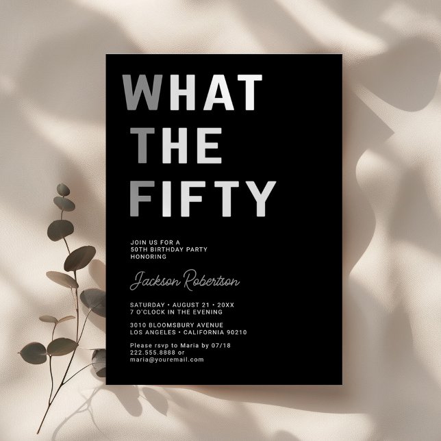 Funny WTF Erwachsene 50. Geburtstagsparty Einladung (Von Creator hochgeladen)