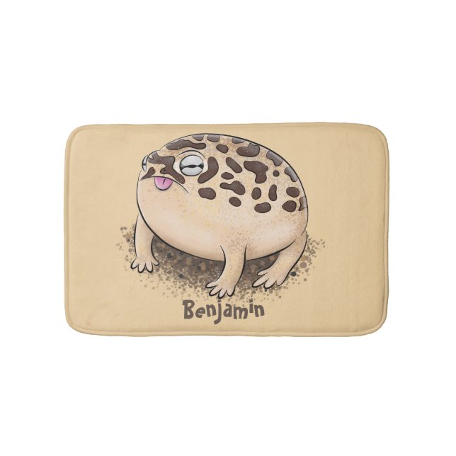 Funny Wüste Regenfrosch Cartoon Illustration Badematte (Vorderseite)