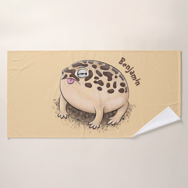 Funny Wüste Regenfrosch Cartoon Illustration Badhandtuch Set (Badehandtuch)