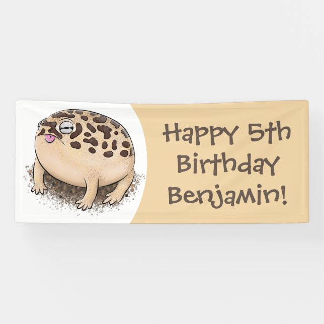 Funny Wüste Regenfrosch Cartoon Illustration Banner (Horizontal)