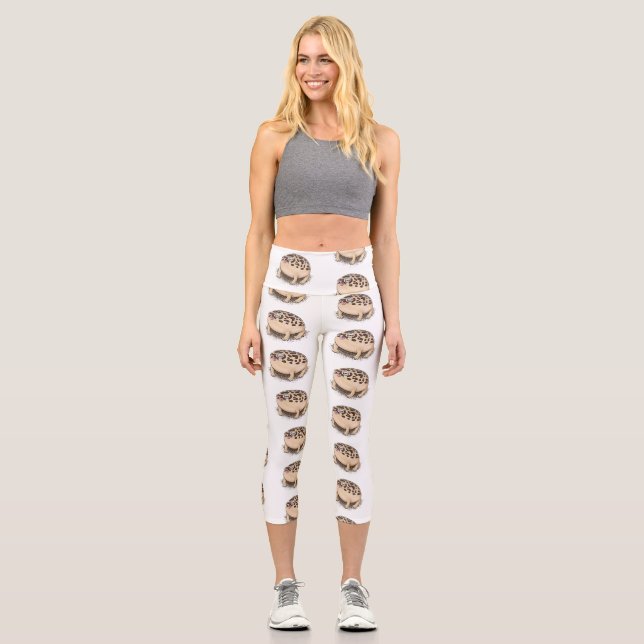 Funny Wüste Regenfrosch Cartoon Illustration Capri Leggings (Vorderseite)