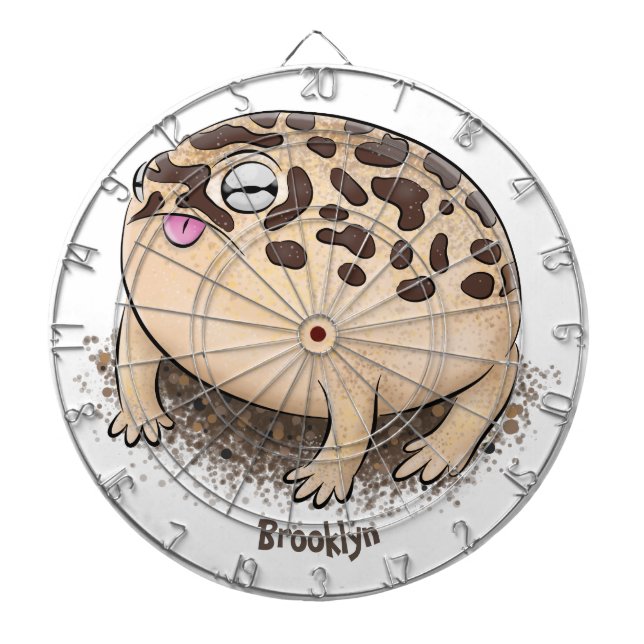 Funny Wüste Regenfrosch Cartoon Illustration Dartscheibe (vorne)