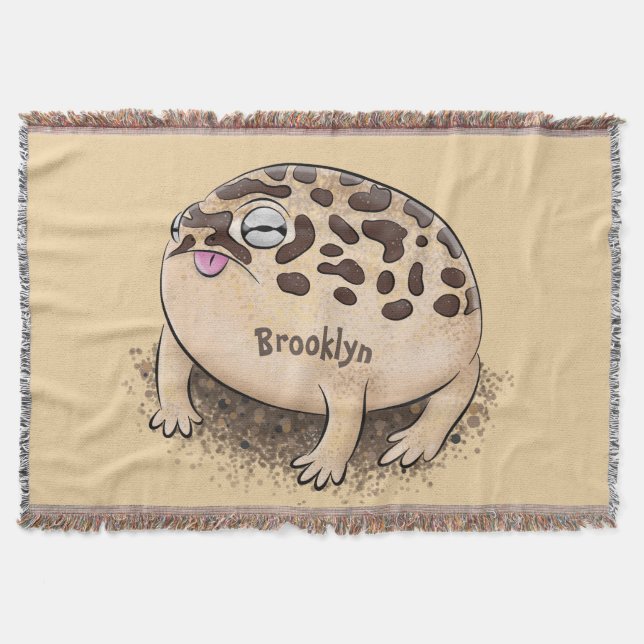 Funny Wüste Regenfrosch Cartoon Illustration Decke (Vorderseite)