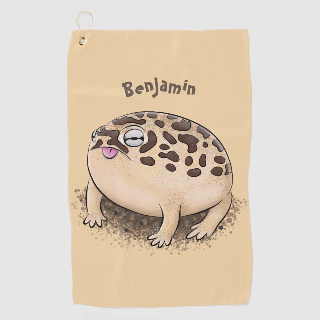 Funny Wüste Regenfrosch Cartoon Illustration Golfhandtuch (Vorderseite)