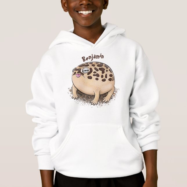 Funny Wüste Regenfrosch Cartoon Illustration Hoodie (Vorderseite)