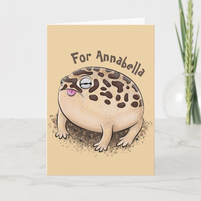 Funny Wüste Regenfrosch Cartoon Illustration Karte (Vorderseite)