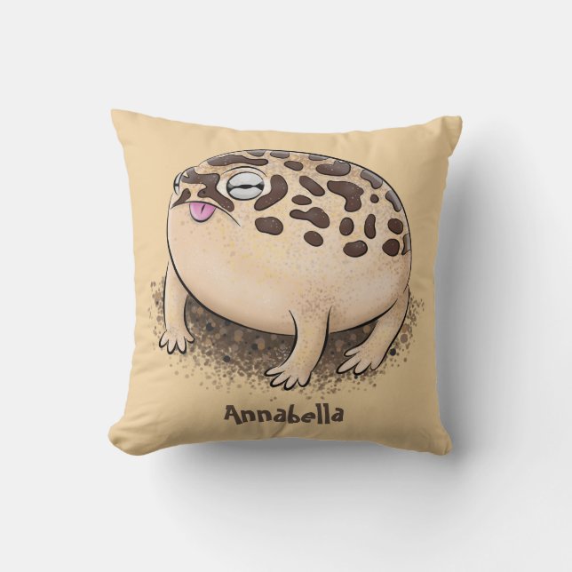 Funny Wüste Regenfrosch Cartoon Illustration Kissen (Vorderseite)