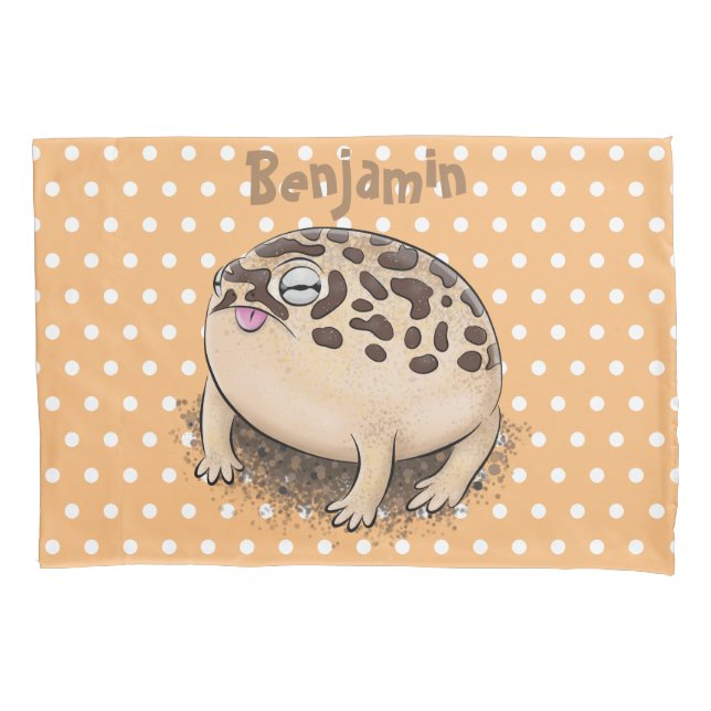 Funny Wüste Regenfrosch Cartoon Illustration Kissenbezug (Vorderseite)