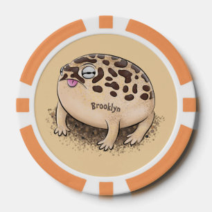 Funny Wüste Regenfrosch Cartoon Illustration Pokerchips