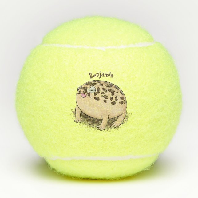 Funny Wüste Regenfrosch Cartoon Illustration Tennisbälle (Vorderseite)