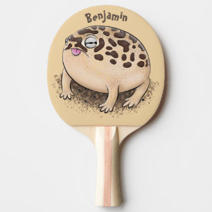 Funny Wüste Regenfrosch Cartoon Illustration Tischtennis Schläger