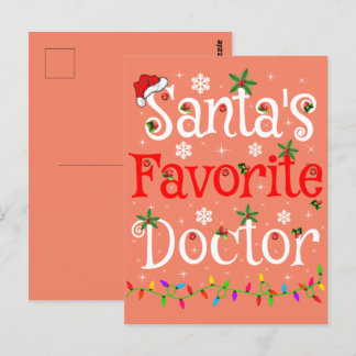 Funny Xmas beleuchtet Weihnachten Lieblings-Doktor Postkarte