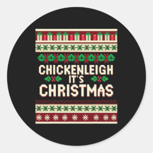 Funny Xmas Chickenleigh Weihnachten Runder Aufkleber