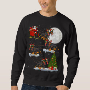 Funny Xmas Leuchtturm Tree Santa Riding Doberman D Sweatshirt