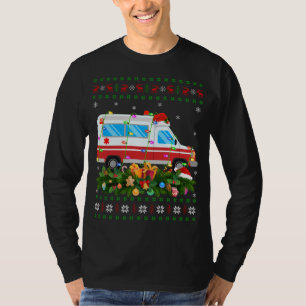 Funny Xmas Leuchtturm Tree Santa Ugly Ambulance Ch T-Shirt