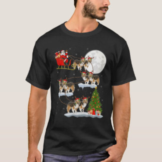 Funny Xmas Licht Tree Sheltie Christi T-Shirt