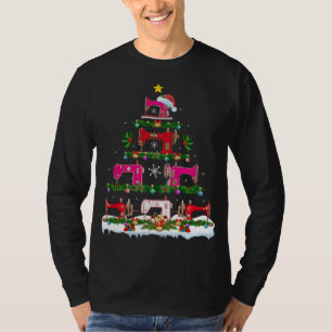 Funny Xmas Lighting Nähmaschine Weihnachtsbaum T-Shirt