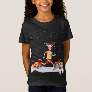 Funny Xmas Lighting Rentier Weihnachtsmannmütze Ma T-Shirt