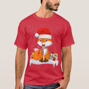 Funny Xmas Lighting Rentier Weihnachtsmannmütze vo T-Shirt