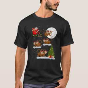 Funny Xmas Lighting Tree Santa Riding Affe Chris T-Shirt