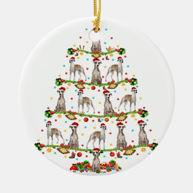 Funny Xmas Lighting Weihnachten Weihnachtsbaum Keramik Ornament (Vorne)