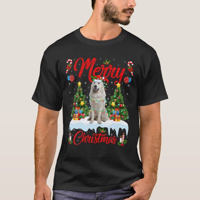 Funny Xmas Lighting Weihnachtsmannmütze Große Pyre T-Shirt (Vorderseite)