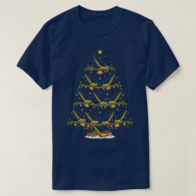 Funny Xmas Matching Santa Construction Crane Chris T-Shirt (Design vorne)