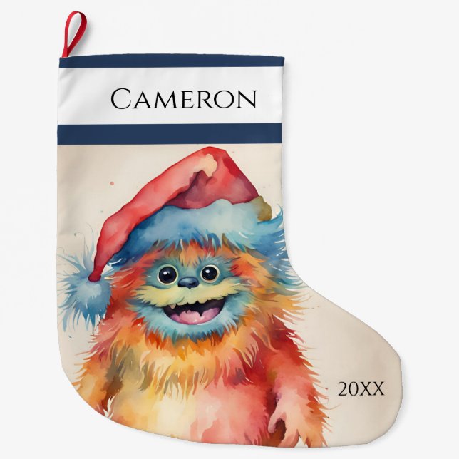 Funny Xmas Monster Großer Weihnachtsstrumpf (Vorderseite)