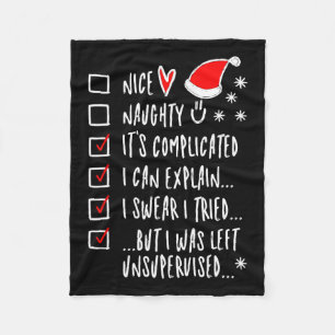 Funny Xmas Nice Naughty List kann ich erklären - i Fleecedecke