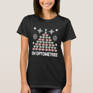 Funny Xmas Oh Optometree Optician Weihnachtsglasse T-Shirt