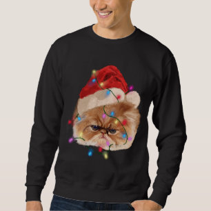 Funny Xmas Persian Cat Christmas Lights Adventure Sweatshirt