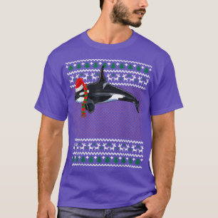Funny Xmas Santa Hat Orca Killer Whale Ugly Christ T-Shirt
