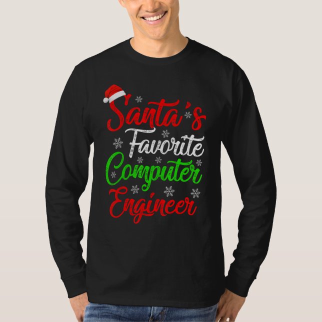 Funny Xmas Weihnachts Lieblingscomputer-Ingenieur  T-Shirt (Vorderseite)