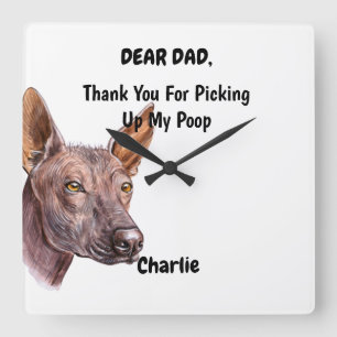 Funny Xoloitzcuintle Vater Pinacoteca Casa Serodin Quadratische Wanduhr