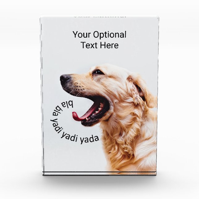Funny Yapping Dog benutzerdefinierter Text-Foto-Bl Fotoblock (Vorderseite)