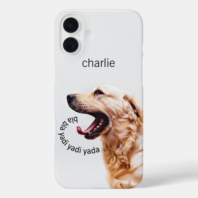 Funny Yapping Hund individuelle Name Telefongehäus iPhone 16 Plus Hülle (Rückseite)