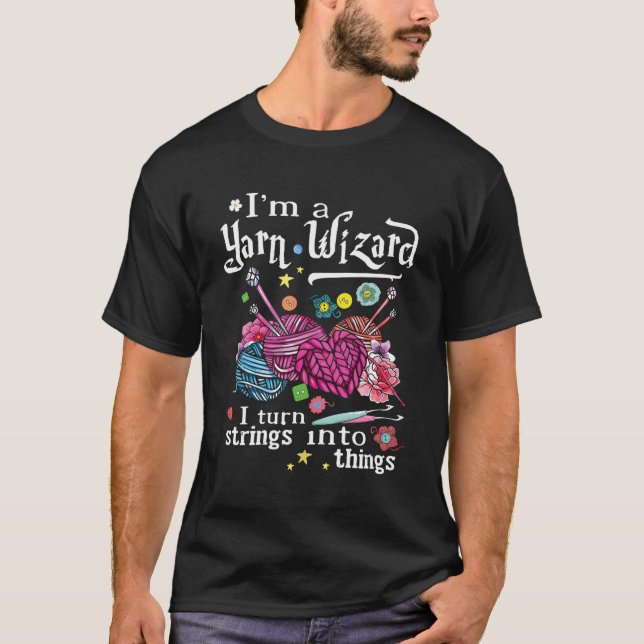 Funny Yarn Wizard T - Shirt für Frauen oder Mädche (Vorderseite)