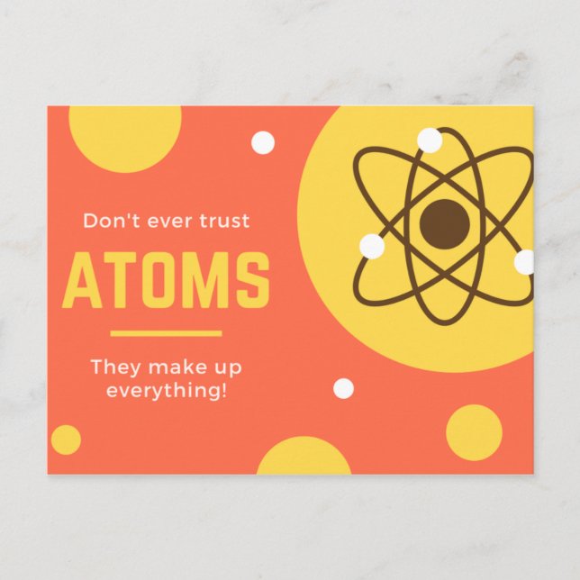 Funny Yellow and Orange Atoms Postkarte (Vorderseite)
