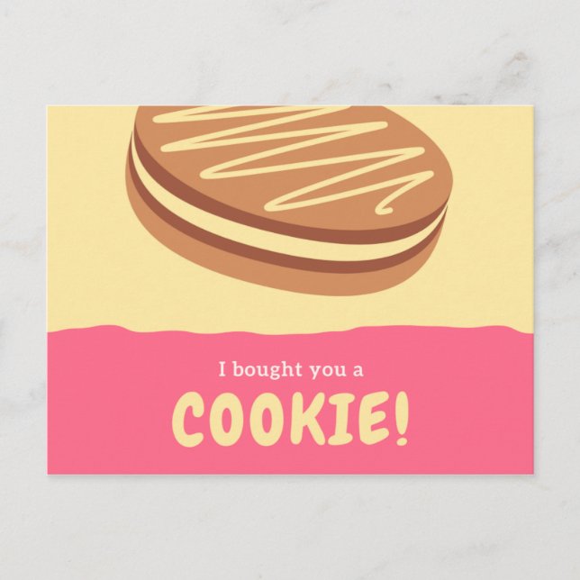 Funny Yellow and Pink Cookie Postkarte (Vorderseite)