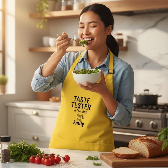 Funny Yellow Apron - Taste Tester in Training Schürze (Von Creator hochgeladen)