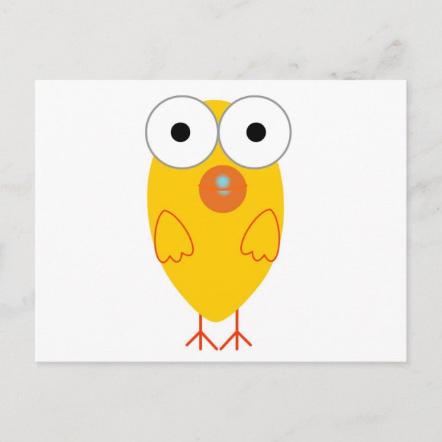 Funny Yellow Bird Postkarte (Vorderseite)