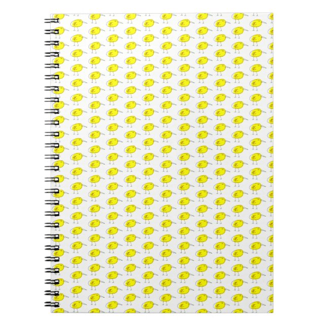 Funny Yellow Birds Doodle Notizblock (Vorderseite)